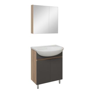 Зеркальный шкаф Runo графит Лада 60 (00-00001161)