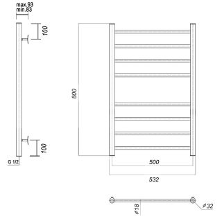 Полотенцесушитель водяной Domoterm Медея П8 500x800 хром