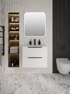 Тумба Runo Lina 80 белая под умывальник Teffy 80 (00-00004605)