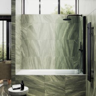 Шторка на ванну MaybahGlass MGV-598-6 60см чёрный