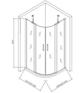 Душевой уголок Good Door Pandora R90 стекло прозрачное
