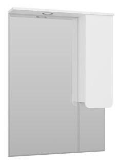 Зеркальный шкаф с подсветкой Misty Чегет 75см правый белый