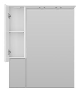 Зеркальный шкаф с подсветкой Misty Чегет 85см левый белый