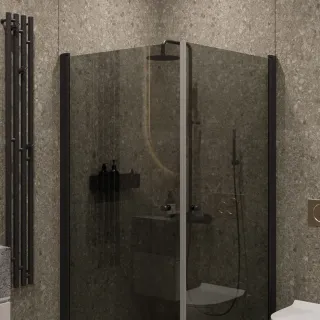 Душевой уголок на монопетле by Deonria U-90-89-6-G-B1 90x89см чёрный/графит