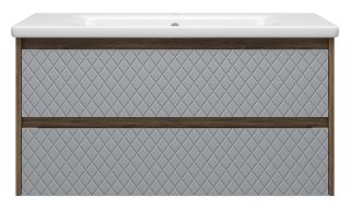 Подвесная тумба под раковину Brevita Chester CHE-09100-49502Я 100см серый/дуб Чарльстон темно-коричневый