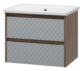 Подвесная тумба под раковину Brevita Chester CHE-09065-49502Я 65см серый/дуб Чарльстон темно-коричневый