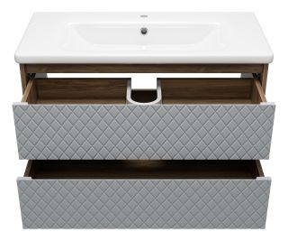 Подвесная тумба под раковину Brevita Chester CHE-09090-49502Я 90см серый/дуб Чарльстон темно-коричневый