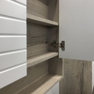 Comforty Зеркало Клеон 75 см белый/дуб дымчатый 00-00004755