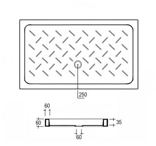 Прямоугольный керамический поддон RGW CR-128 800х1200х60