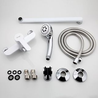 Смеситель для ванны и душа Frap F2241 хром белый