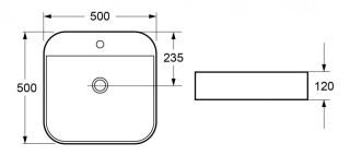 Раковина керамическая Cezares 50см белый CZR-LFT-50-LVB