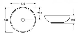 Раковина керамическая Cezares 43см белый CZR-NEW-43-LVB