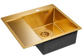 Мойка кухонная Paulmark Alster PM825951-BGR правая брашированное золото