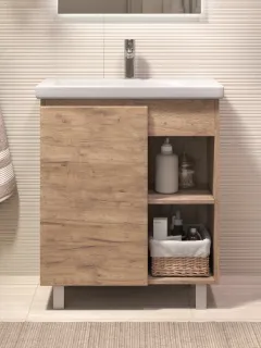 Тумба под раковину напольная Vigo Milos 317 70 см поставляется в разобранном виде дуб золотой