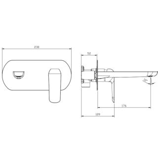 Смеситель для раковины DQ D?sseldorf встраиваемый настенный хром (DA1724401)