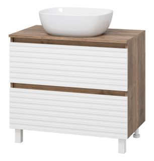 Напольная тумба под раковину Brevita Dakota DAK-07080-19/01-2Я 80см дуб Галифакс олово/белый