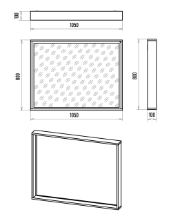 Зеркало с подсветкой Brevita Dallas DAL-02105-074 105см дуб Галифакс олово