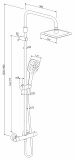 Душевая стойка с термостатом Damixa Option чёрный матовый DX218092300