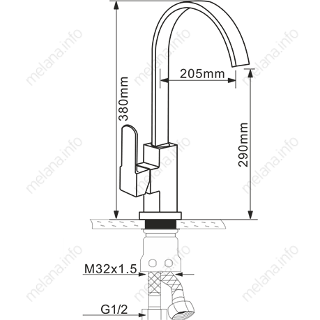 Смеситель для кухни Melana MELANA-F8112 сатин