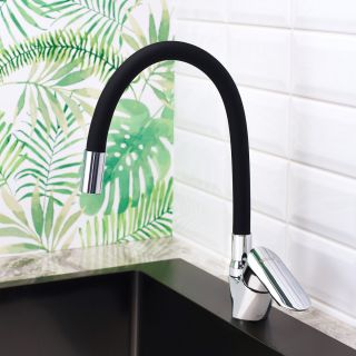 Смеситель для кухни BOOU B8274-10F-E307A хром/чёрный