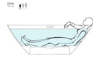 Ванна из искусственного камня Salini Diva S-Stone 102221MRF 178x85см RAL полностью