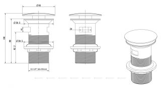Донный клапан Aquanet Round AR01003.21