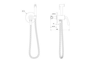 Гигиенический душ со смесителем Wonzon & Woghand Steam WW-88829008-BGM тёмный графит