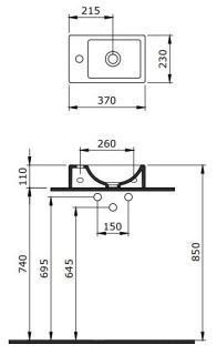 Раковина Berges Small 182010 37см белый
