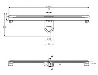 Душевой лоток Berges Super Line 090180 55см хром матовый