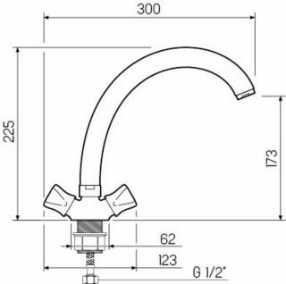 Смеситель для кухни РМС SL116-273F хром