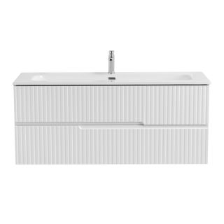 База под раковину Cezares подвесная с двумя выкатными ящиками, Альпака Брашированная, 1200x457x500, DUET-N-1200-2C-SO-AS-P