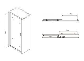 Душевая дверь ABBER Schwarzer Diamant 120см чёрный AG30120B