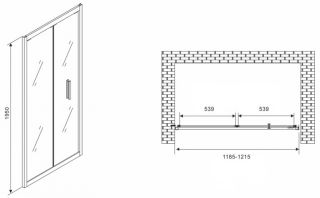 Душевая дверь ABBER Sonnenstrand 120см хром AG07120