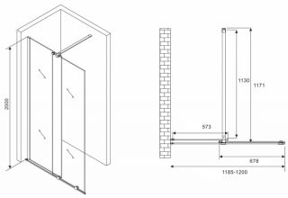 Душевая перегородка ABBER Komfort AG09120 120см хром раздвижная