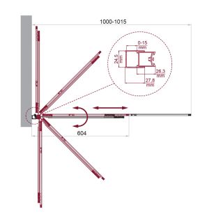 Душевая шторка на ванну BelBagno LUCE-VF-11-100/145-C-NERO черный