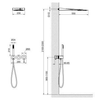 Душевой комплект Timo Saona SX-2340/18SM чёрное золото