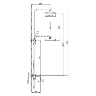 Душевая стойка Frap F2490-9 Оружейная сталь