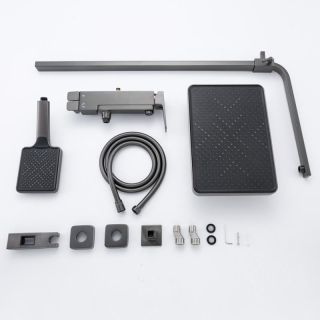 Душевая стойка Frap F2490-9 Оружейная сталь