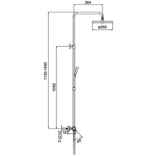 Душевая стойка Gappo G2495-79 с термостатом оружейная сталь