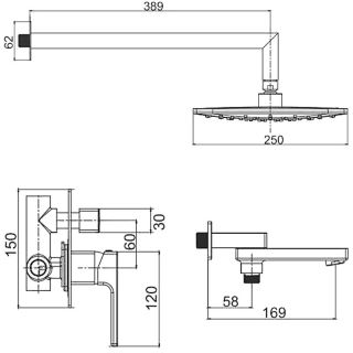 Душевой комплект Gappo G7117-8 белый/хром