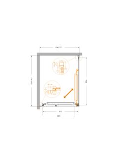 Душевой уголок CEZARES LUX-AH-FS-1-70/90-C-CR хром