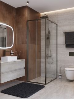 Душевой уголок CEZARES LUX-AH-FS-1-80/90-C-GM оружейная сталь