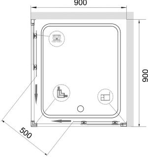 Душевой уголок RGW Classic CL-34 90х90, профиль хром