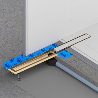 Душевой лоток Timo Drain System DS230206/17 60см с двусторонней панелью plate под плитку золото матовое