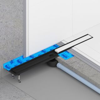 Душевой лоток Timo Drain System DS230208/03 80см с двусторонней панелью plate под плитку чёрный