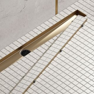 Душевой лоток Timo Drain System DS230209/17 90см с двусторонней панелью plate под плитку золото матовое