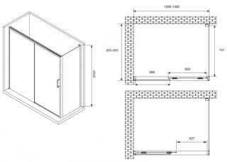 Душевой уголок ABBER Komfort AG93130-S92 130x90см хром
