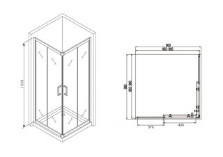 Душевой уголок ABBER Schwarzer Diamant 90x90см чёрный AG02090B