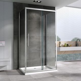 Душевой уголок ABBER Schwarzer Diamant AG30110H-S100-S100 110x100см хром