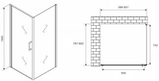 Душевой уголок ABBER Sonnenstrand AG04060M-S80M 60x80см хром